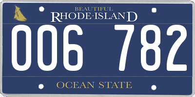 RI license plate 006782