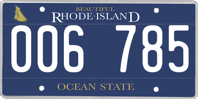 RI license plate 006785