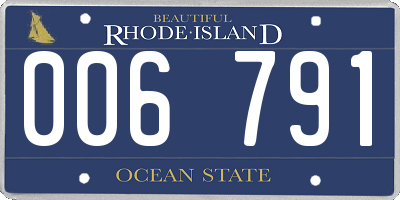 RI license plate 006791