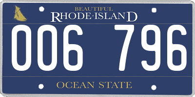 RI license plate 006796