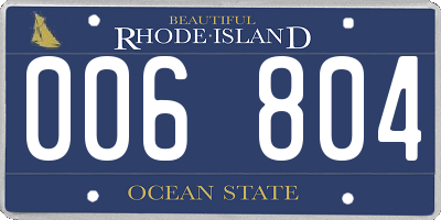 RI license plate 006804