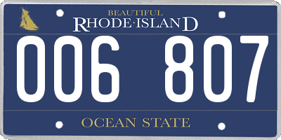 RI license plate 006807