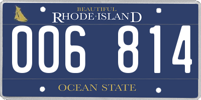 RI license plate 006814