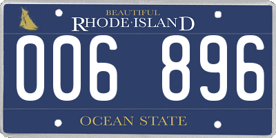 RI license plate 006896