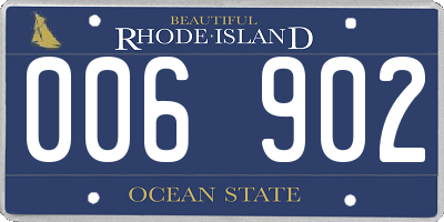 RI license plate 006902