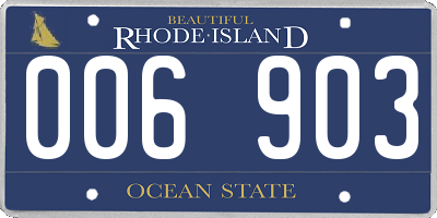 RI license plate 006903