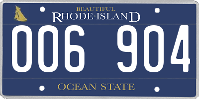 RI license plate 006904