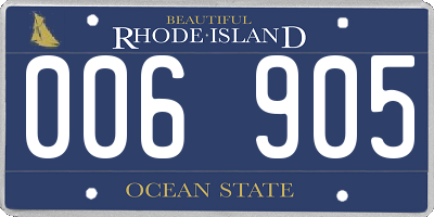 RI license plate 006905