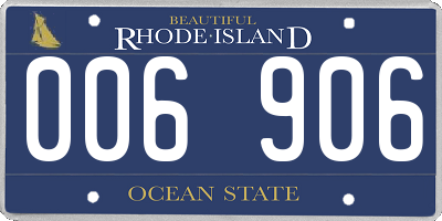 RI license plate 006906