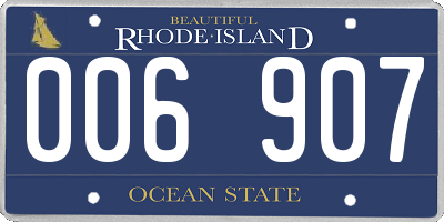 RI license plate 006907
