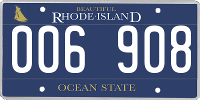 RI license plate 006908