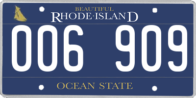 RI license plate 006909