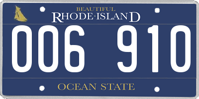 RI license plate 006910