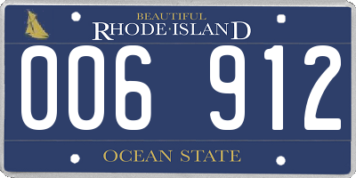 RI license plate 006912