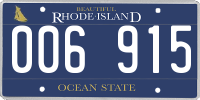 RI license plate 006915