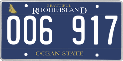 RI license plate 006917
