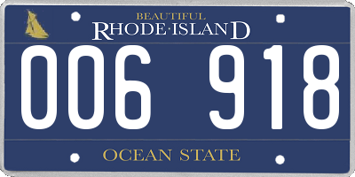 RI license plate 006918