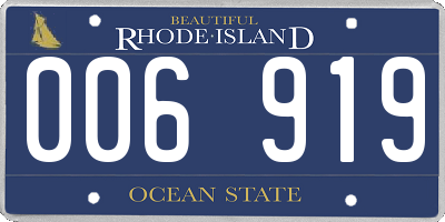 RI license plate 006919