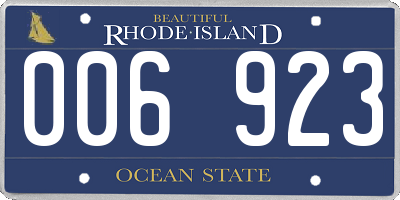 RI license plate 006923