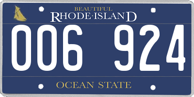 RI license plate 006924