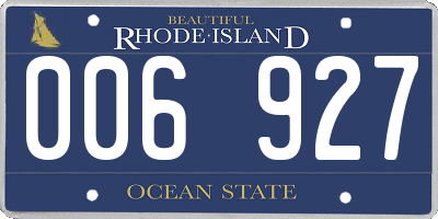RI license plate 006927