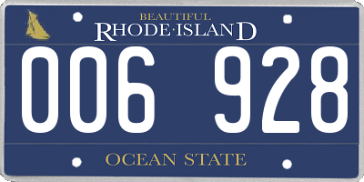 RI license plate 006928