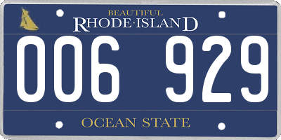 RI license plate 006929