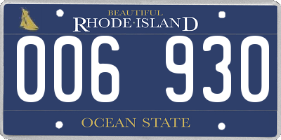 RI license plate 006930