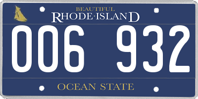 RI license plate 006932