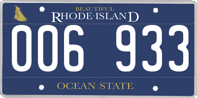 RI license plate 006933