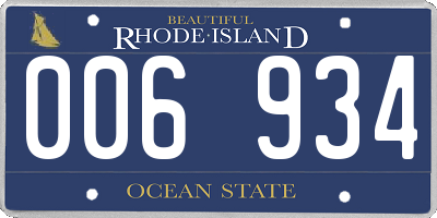 RI license plate 006934