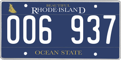 RI license plate 006937