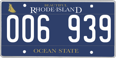 RI license plate 006939