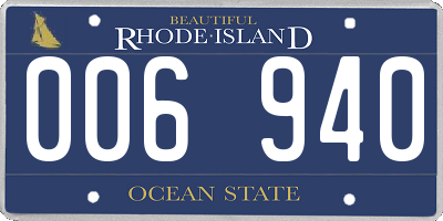 RI license plate 006940