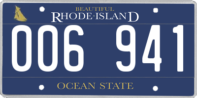 RI license plate 006941