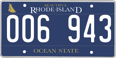 RI license plate 006943
