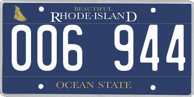 RI license plate 006944