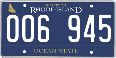 RI license plate 006945