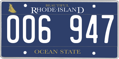 RI license plate 006947