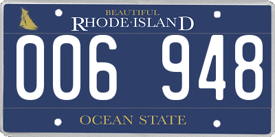 RI license plate 006948