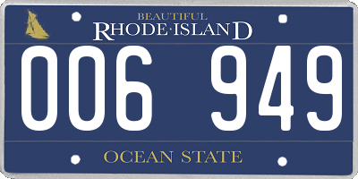 RI license plate 006949