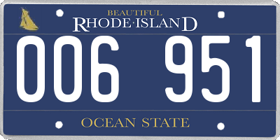 RI license plate 006951
