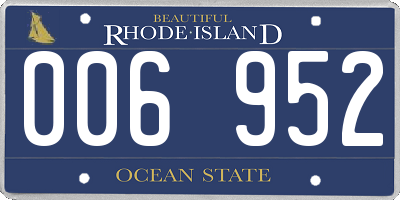 RI license plate 006952