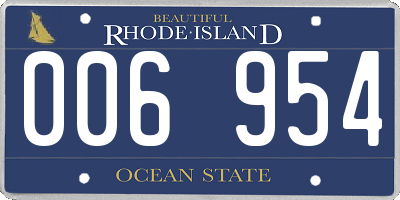 RI license plate 006954