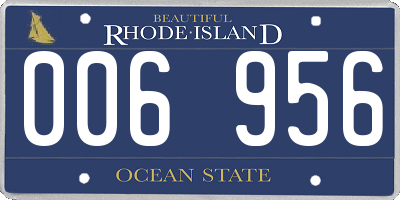 RI license plate 006956