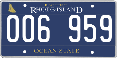 RI license plate 006959