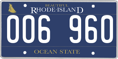 RI license plate 006960