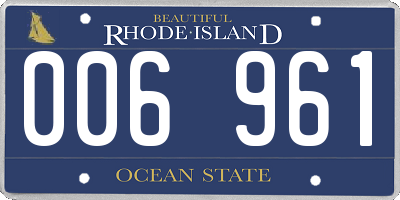 RI license plate 006961