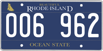 RI license plate 006962