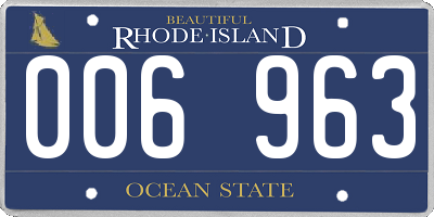 RI license plate 006963